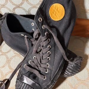P.F. Flyers Black Sneakers with Gold Patch